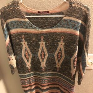 Aztec tunic dolman style sweater